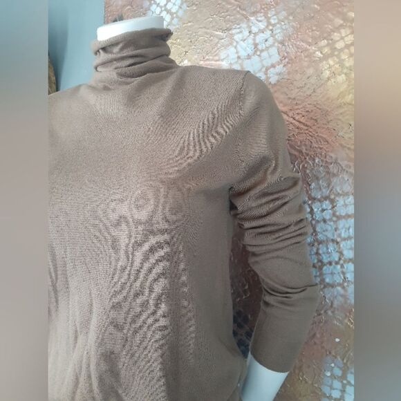 Nwt Zara Tan Wool Blend Turtle Neck Sweater - Picture 11 of 12